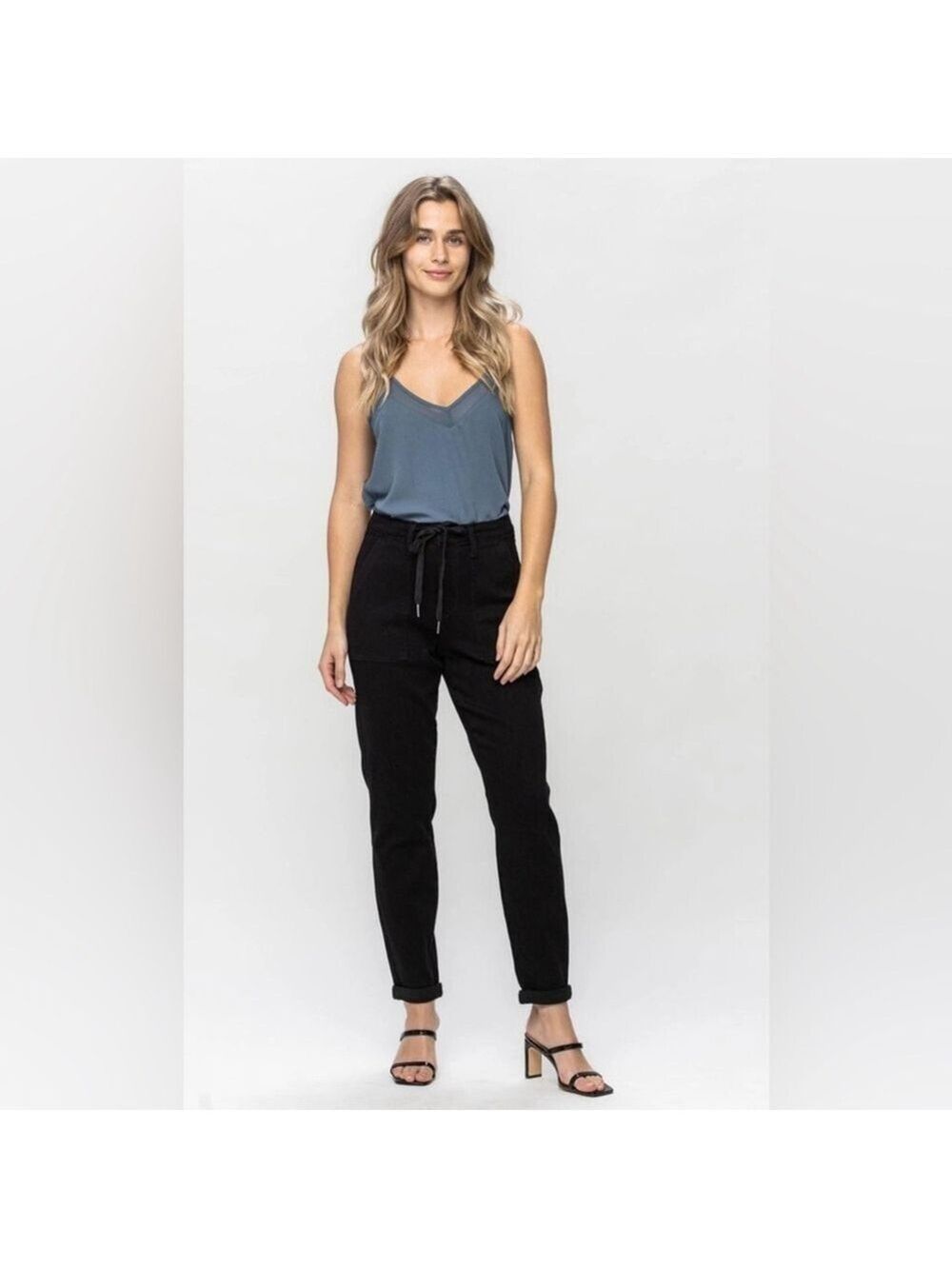 Judy Blue High Waist Jet Black Jogger Denim JB88700 Size 7/28